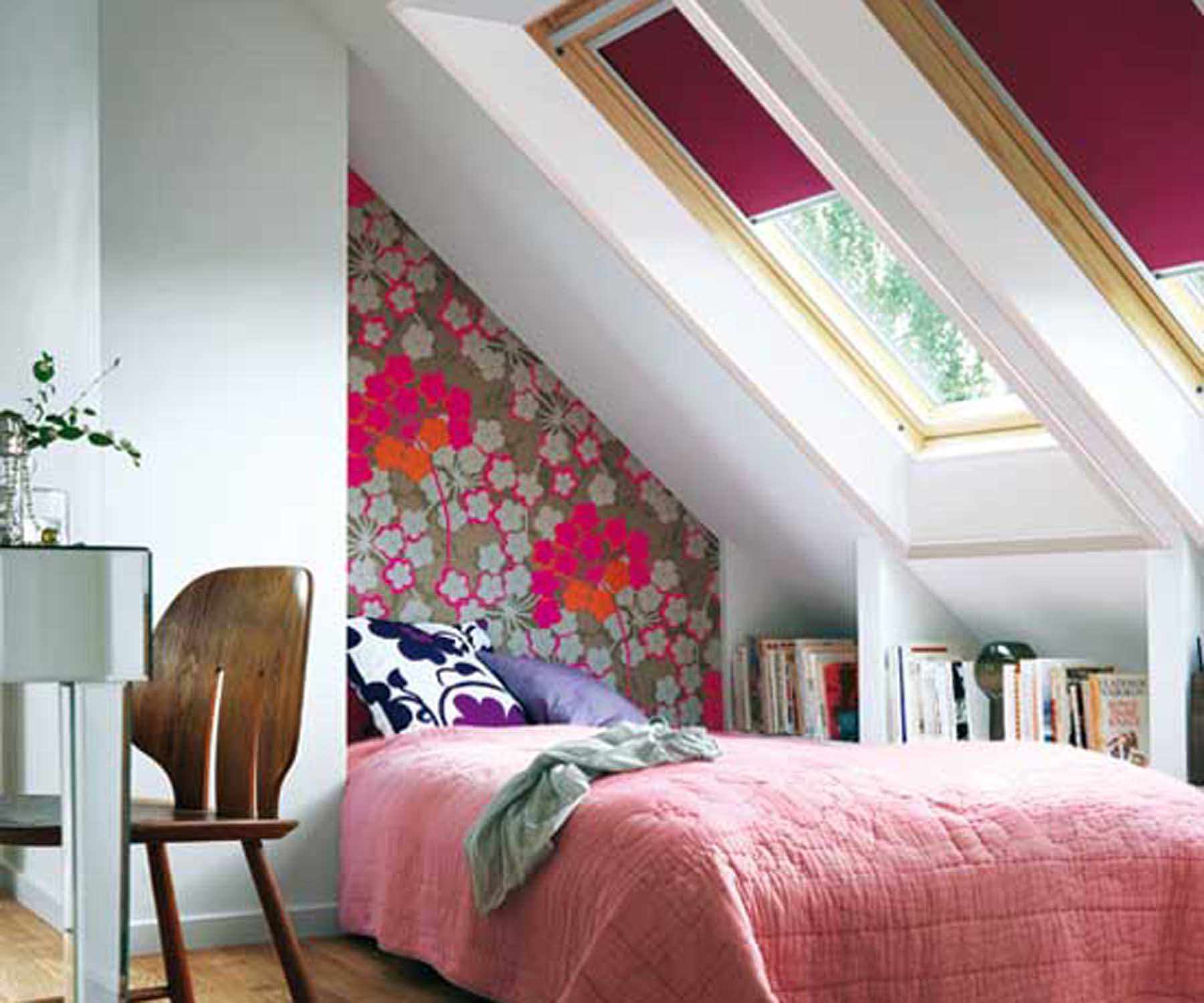 tavan arasında güzel bir iç yatak odası fikri