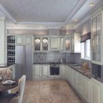 variant of the unusual interior of the kitchen living room 16 sq.m photo