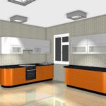 Ryškios virtuvės dizaino paveikslėlio pavyzdys