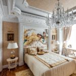مثال على غرفة نوم جميلة الداخلية في صورة خروتشوف