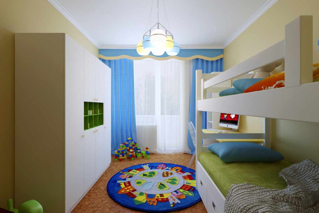 דוגמה לסגנון בהיר בחדר ילדים