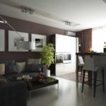Ein Beispiel für ein helles Interieur Küche Wohnzimmer 16 qm Bild