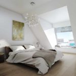 ideen om en lys indretning i loftet soveværelset billede