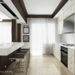 contoh bilik dapur gaya dapur yang indah dengan foto 16 sq.m