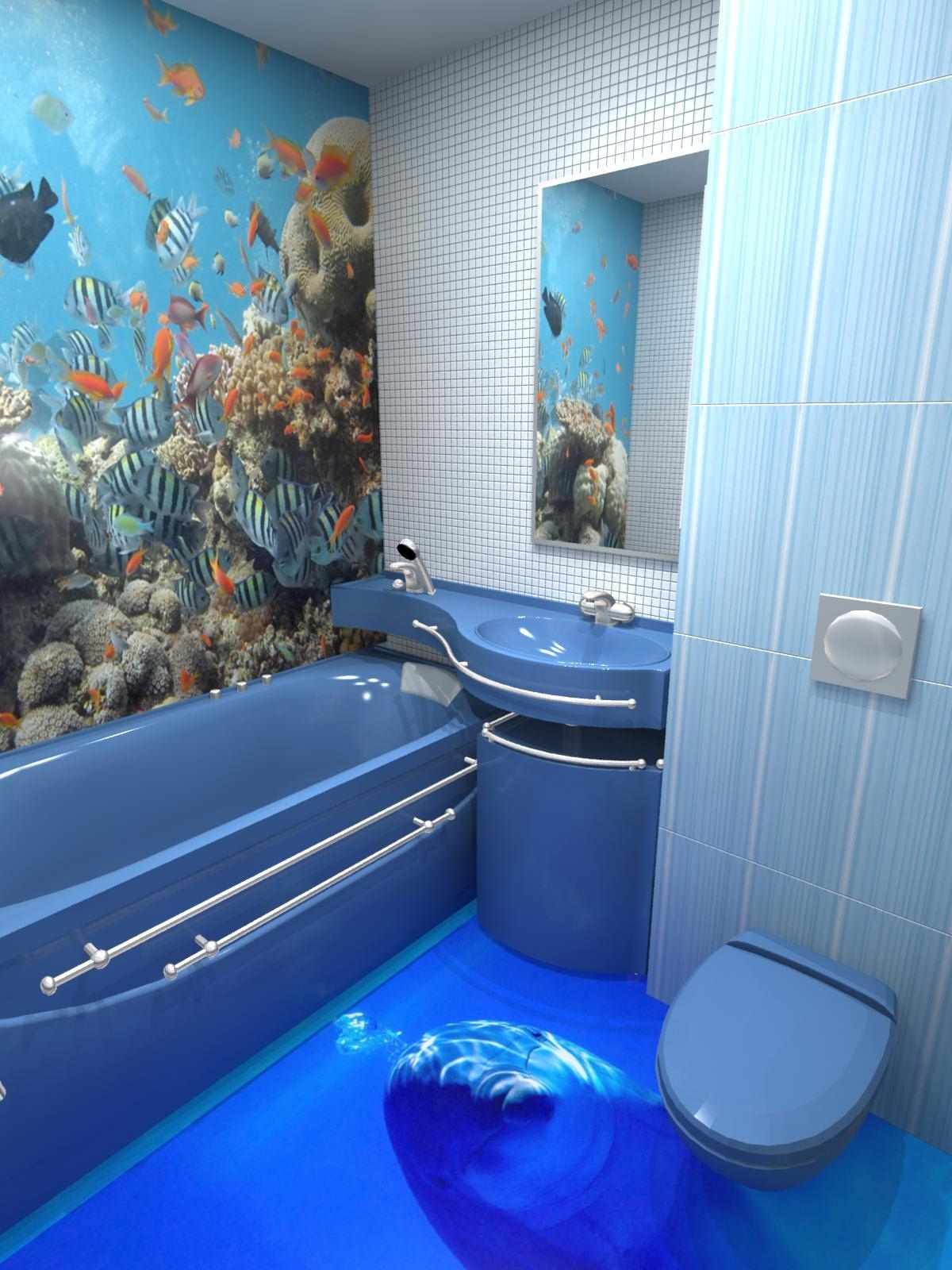 Spilgta vannas istabas interjera piemērs