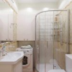 Un exemple de design lumineux de salle de bain photo