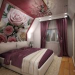 varian gaya terang gambar bilik tidur loteng