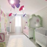 גרסה של תפאורה לחדר שינה יפהפה לתמונת ילדה