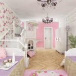 רעיון של סגנון בהיר לחדר שינה לצילום ילדה