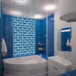 דוגמה לעיצוב אמבטיה מואר עם תצלום אמבטיה פינתי