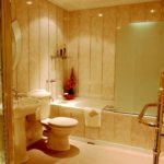 הרעיון של חדר אמבטיה בסגנון יפהפה עם אריחים