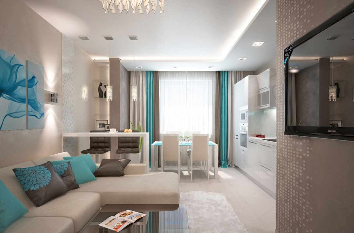 مثال على تصميم مشرق لغرفة المعيشة 25 متر مربع
