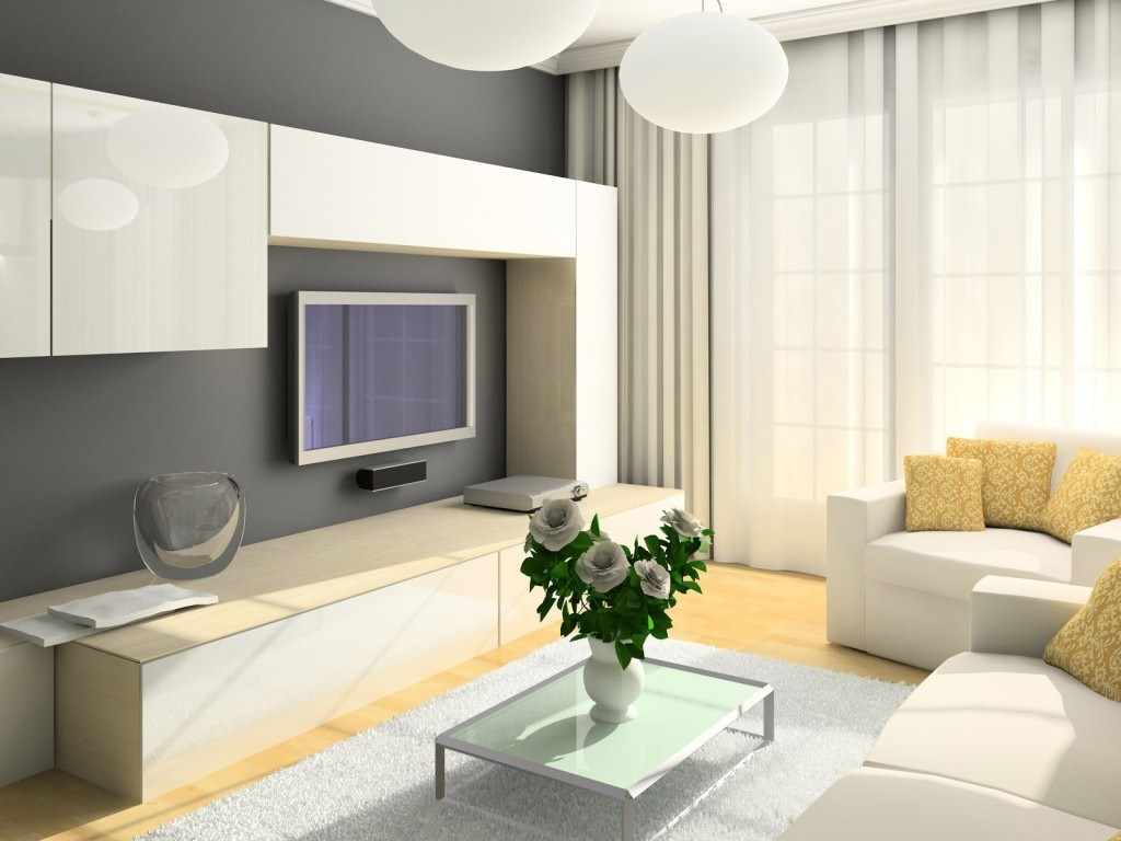 مثال على الديكور المشرق لغرفة المعيشة 19-20 متر مربع