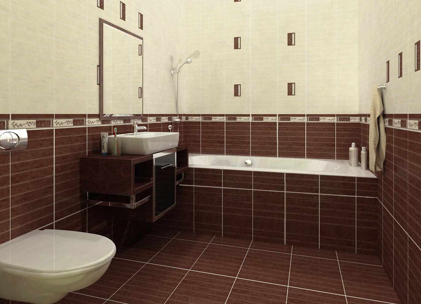 דוגמא לעיצוב יפהפה של חדר אמבטיה עם אריחים