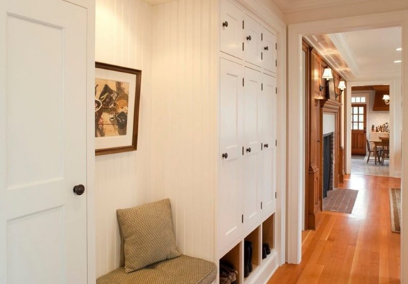 Built-in closet in the hallway of a country house