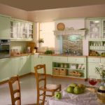 Provencal style wooden green kitchen