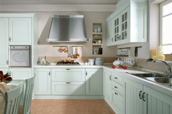 Design of a modern provence kitchen