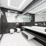 סגנון עיצוב עתידני של חדר האמבטיה