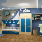 موضوع البحرية في تصميم غرفة للأطفال