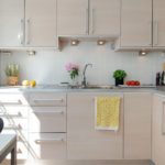 Cream-colored kitchen furniture