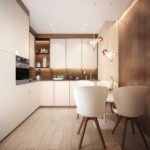 Brun gulv i moderne kjøkken