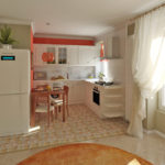 Klasická kuchyňa v bielej farbe po kombinácii s obývacou izbou