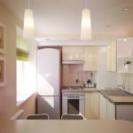 Interiér kuchyně v krémové barvě
