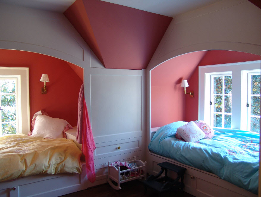 تصميم غرفة مشتركة للأطفال لصبي وفتاة