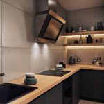 Highlighting kitchen shelves and hob