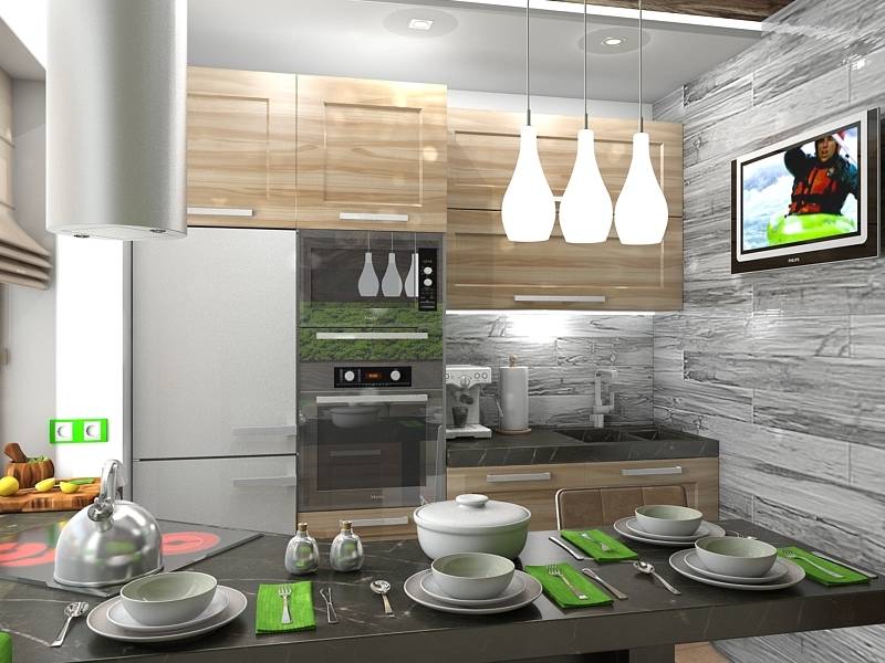 Madingas ekologiško stiliaus virtuvės dizainas