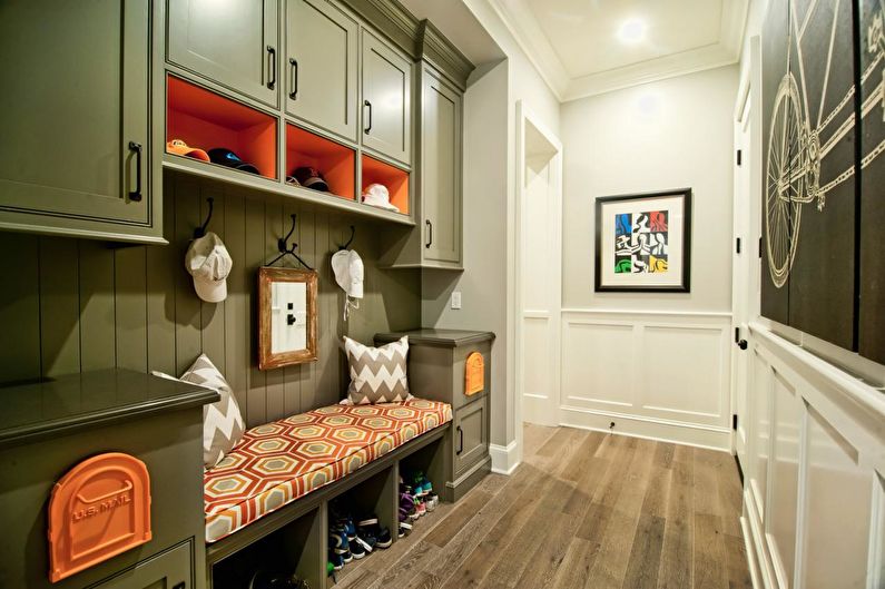 Convenient storage cabinets for clothes and clothes in the hallway