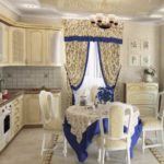 Blå indretning til tekstilindretning i Provence-stil