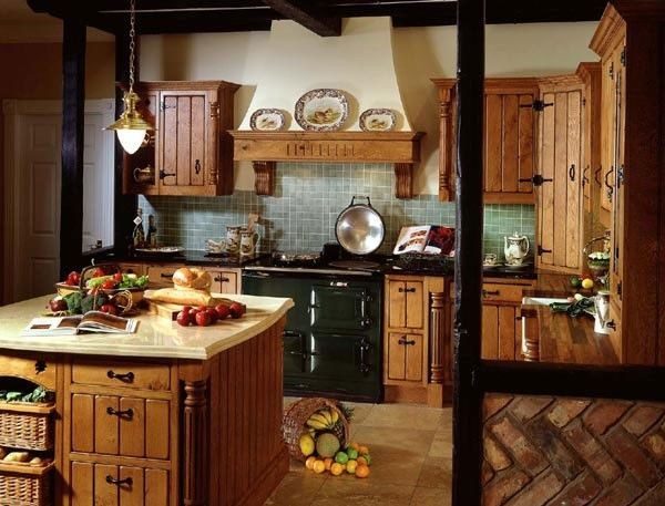ห้องครัวที่เรียบง่ายและรอบคอบทำจากวัสดุธรรมชาติ