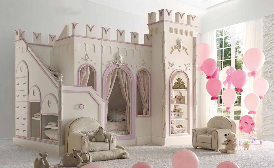 سرير الأطفال في شكل قلعة القصص الخيالية