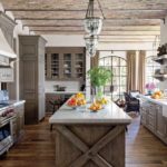 Stylish country kitchen with furniture facades in a beautiful color