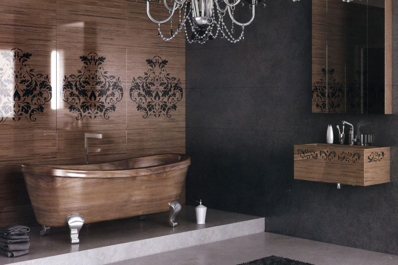 עיצוב אמבטיה מפואר בסגנון פיוז'ן