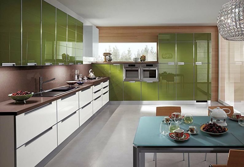 מטבח ירוק בסגנון מודרני