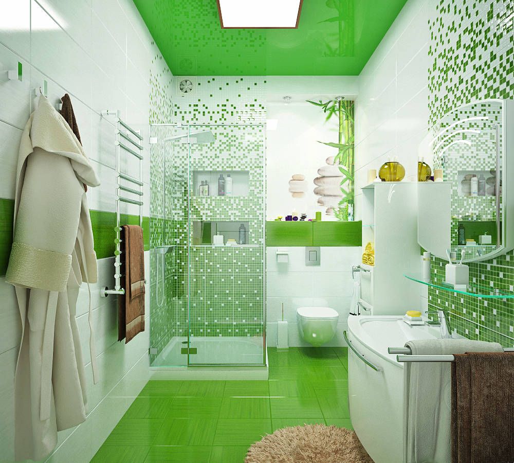 קישוט אמבטיה ירוק