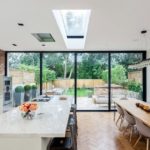 Panoramic glazing in the kitchen of the dining room