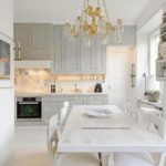 Snow-white kitchen in a private house