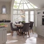 Kitchen interior with bay window in a country house
