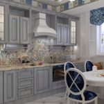 Provence style linear kitchen