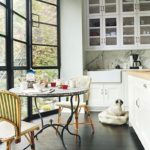 Kitchen with panoramic windows in the bay window