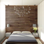 Wooden wall decoration in the bedroom
