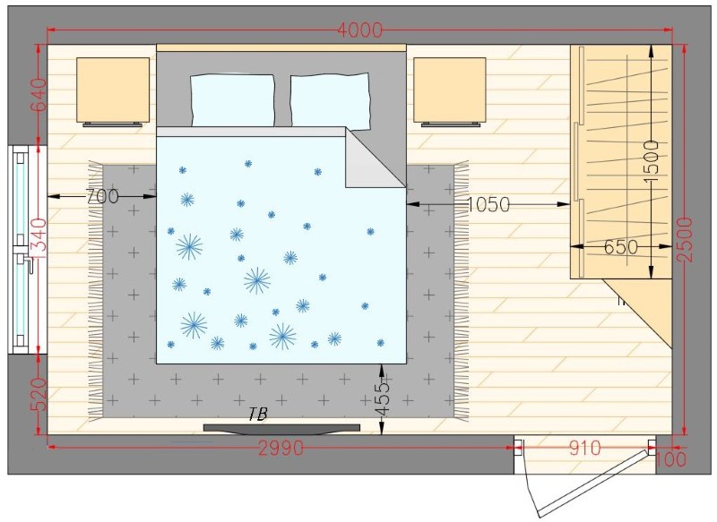 Disposition d'une chambre de 10 mètres carrés