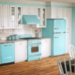 Household appliances turquoise colors