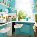 U-shaped kitchen without hanging cabinets