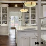 Pendant lights over the kitchen island