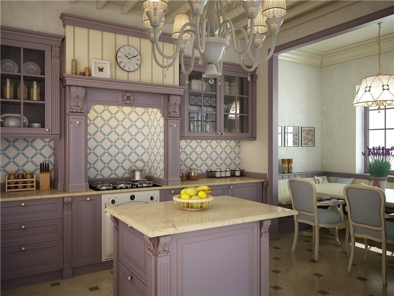 Provence gaya dapur dalaman lilac