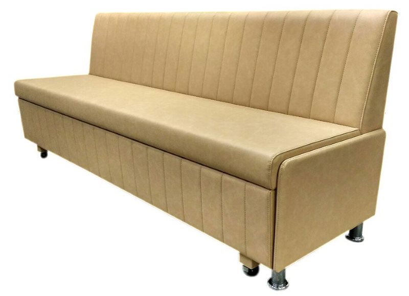 Revêtement en cuir d'un canapé étroit avec une couchette